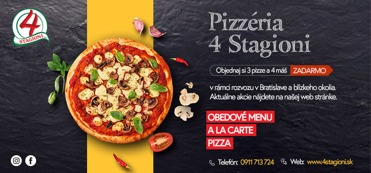 4 stagioni pizza a restauracia Vrakuna Bratislava donaska